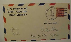 US 2 CENTS AIR EMERGENCY FLIGHT ATLANTA OCT 8 1929 ROESSLER FLOOD