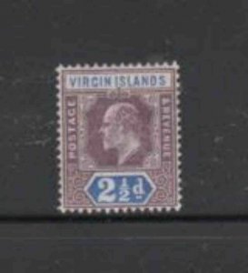 VIRGIN ISLANDS #32 1904 2 1/2p KING EDWARD VII MINT VF NH O.G 