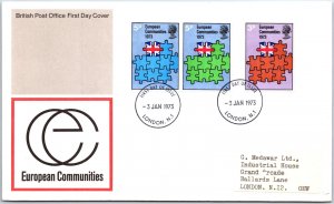 GREAT BRITAIN FIRST DAY COVER EUROPEAN COMMUNITIES SET OF (3) LONDON 1973