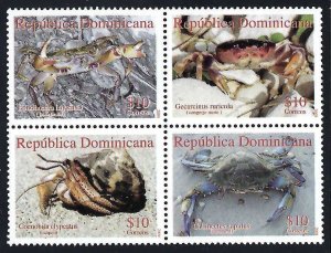 Dominican Republic 1470 MNH BLOCK OF 4 CRABS [D2]