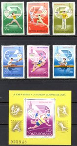 Romania Sc# 2962-2968 MNH 1980 Olympics