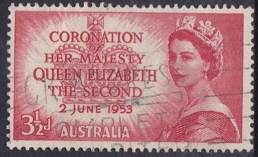 Australia #259- 1953 Coronation QE II m- 3 1/2d used