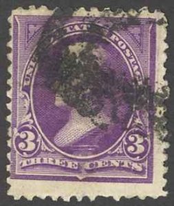 USA Sc# 253 Used (b) 1894 3¢ purple Andrew Jackson