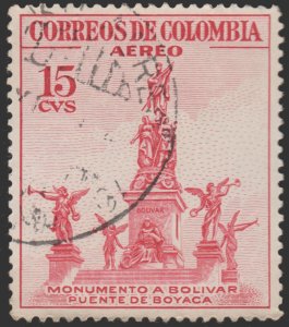 COLOMBIA YEAR 1954 AIRMAIL STAMP SCOTT # C242. USED. # 4