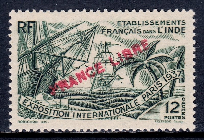 French India - Scott #136 - MH - SCV $6.00