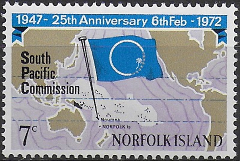1972 Norfolk Island South Pacific Commission 1v. MNH SG n. 126