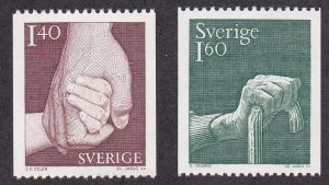 Sweden # 1321-1322, Care for the Elderly, NH, 1/2 Cat.