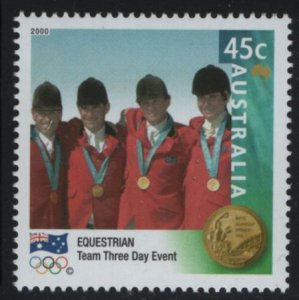 Australia 2000 MNH Sc 1894 45c Team Equestrian 3 Day Event Gold Medalist