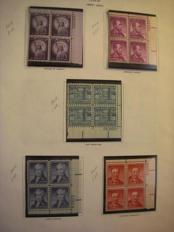 Scott 1030-1052 Liberty Series Plate Blocks, Complete, MNH