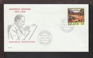 Iceland 489 Painting 1976 U/A FDC 