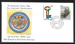 United Nations NY 316-317 New World Order WFUNA Cachet FDC First Day Cover