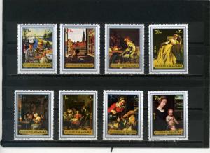 FUJEIRA 1972 PAINTINGS SET OF 8 STAMPS MNH