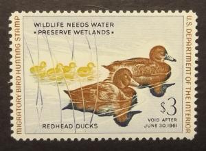 # RW27,  $3 Redhead Ducks XF/S - MNH (6303)