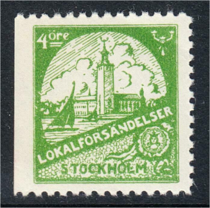 Sweden Stockholm Local Post Stamp Lokalforsandelser c.1940s MNH