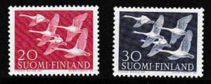 Finland 1956 Nordic Swans Scott 343-344 Europa Related Norden Day VF/NH/(**)