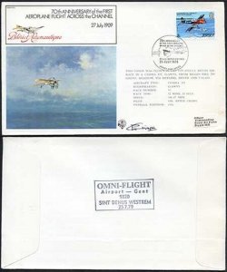 FF5aD 70th Ann 1st Aeroplane flight Across the Channel Signed by Peter Crispe