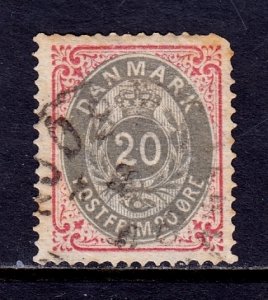 Denmark - Scott #31 - Used - Rnd. cnr., toning, sh. perfs - SCV $32