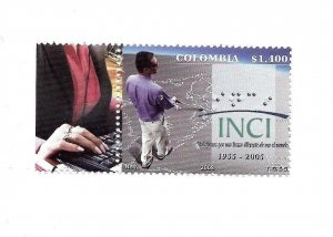 COLOMBIA 2008 INCI NATIONAL INSTITUTE OF THE BLIND 50TH ANNIVERSARY BLINDESS MNH