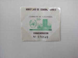 1960 Colombia 15 Anniversary U.N. Scott 725 SS  MNH lt97