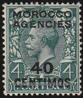 Morocco Agencies SG#206 Mint - 1917 40c. on 4d.  - King