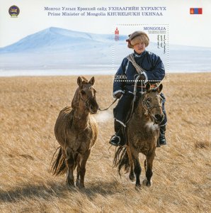 Mongolia 2020 MNH People Stamps Prime Minister Khurelsukh Ukhnaa Horses 2v M/S