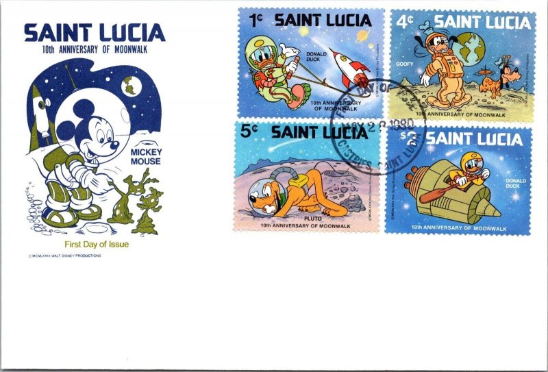 Saint Lucia FDC 1980 - 10th Anniversary of Moonwalk - Castries - F64994