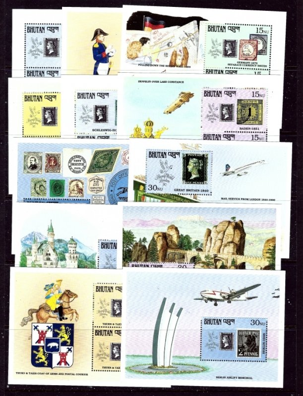 Bhutan 906-17 MNH 1990 12 souvenir sheets    (ap3619)