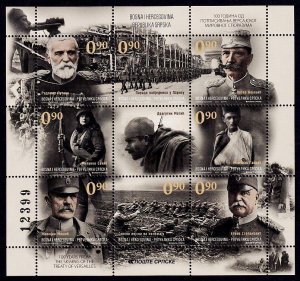 Bosnia & Herzegovina (Serb) Sc# 619 MNH Treaty of Versailles Centenary (M/S)
