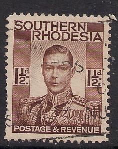 Southern Rhodesia 1937 KGV1 1 1/2d used Stamp SG 42(A266