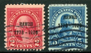 USA 1928 Hawaii 2¢ Discovery OP Scott # 647-648 VFU G107