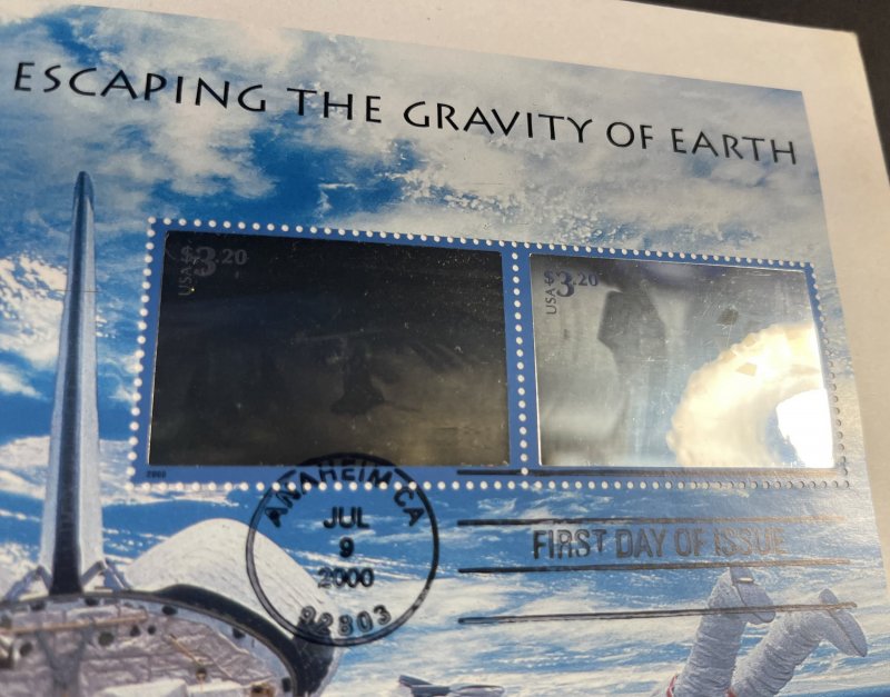 U.S.# 3411 USED/FDC--ESCAPING THE GRAVITY OF EARTH--2000