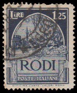 ITALY - RHODES STAMP 1929. SCOTT # 21. CANCELLED. # 1