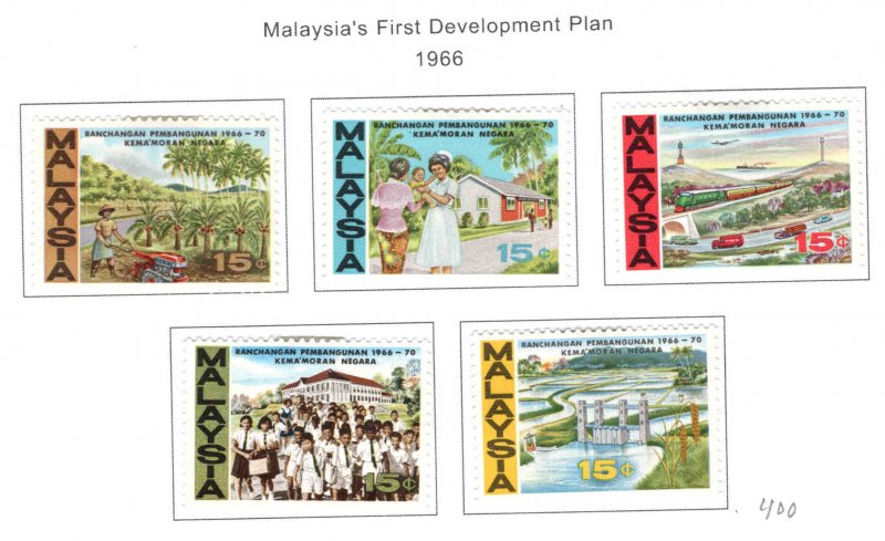 Malaysia Scott 37-41 MH* Development set