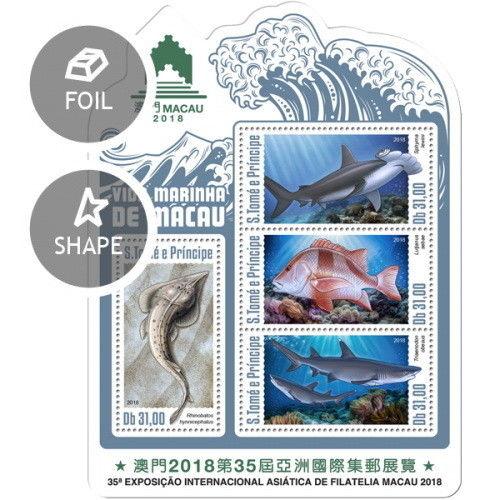 Z08 ST18420a Sao Tome and Principe 2018 Macau Marine Life MNH ** Postfrisch