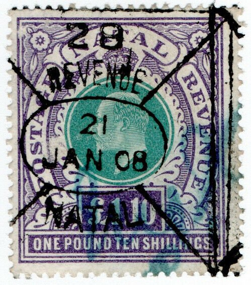 (I.B) Natal Revenue : Duty Stamp £1 10/-