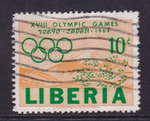 Liberia  #418 used  1964  Olympic games Tokyo  10c