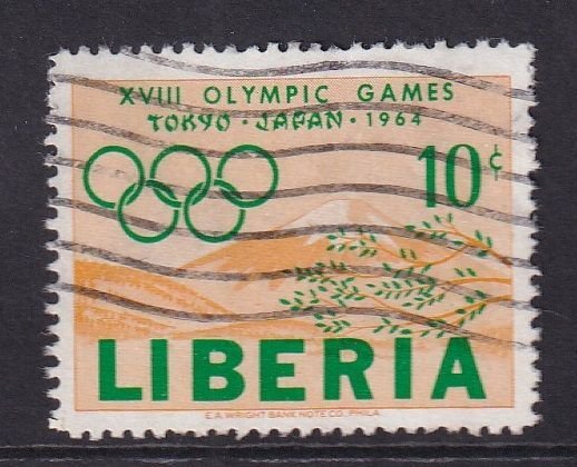 Liberia  #418 used  1964  Olympic games Tokyo  10c