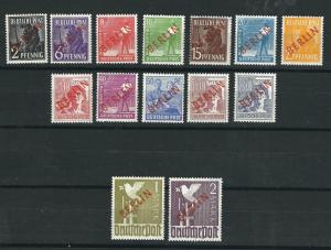 Germany Berlin Stamps 9N21-34 Mi 21-34 Red Overprints MNH VF 1948 SCV $1000.00