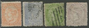 Queensland #57a, 58, 60, 61 Used