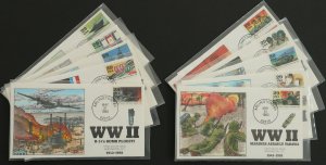 U.S. Used #2765a-2765j 29c WW II 1943 Set of 10 Collins First Day Covers (FDC)