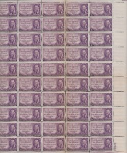 US Scott #946 MNH VF Sheet of 50 Stamps 1947 Joseph Pulitzer Some Gum Disturbed