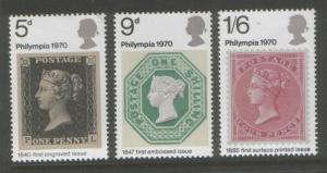 Great Britain 1970 Philympia (3) Scott # 642-44