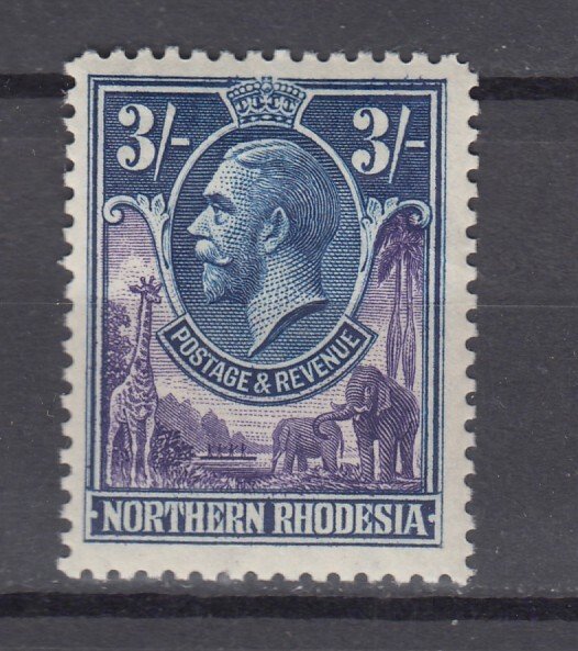 J40166 JL Stamps 1925-9 northern rhodesia a hv mh 3sh #13 king $50.00