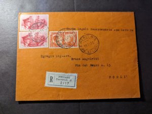 1941 Registered Italy Cover Florence to Forli Bruno Angeletti