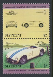 St. Vincent  SC# 821a-b  MNH Classic Cars se-tenant pair 1985  see detail & scan