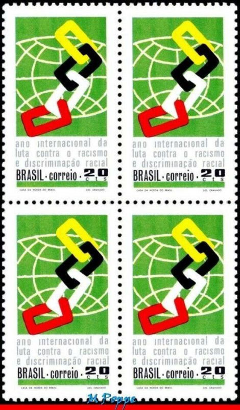 1184 BRAZIL 1971 INTL. YEAR AGAINST RACIAL DISCRIMINATION, MI# 1278, BLOCK MNH