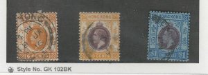 Hong Kong, Postage Stamp, #112, 118, 120 Used, 1912