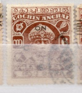 India Cochin 1942-43 Early Issue Fine Used 6p. Optd NW-16250