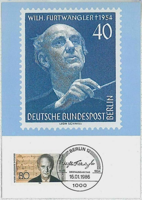 37274 - GERMANY - MAXIMUM CARD - MUSIC - Wilhelm Furtwängler - 1986-