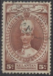 Malaya: Kelantan 32 (used) 5c Sultan Ismail, red brown (1937)